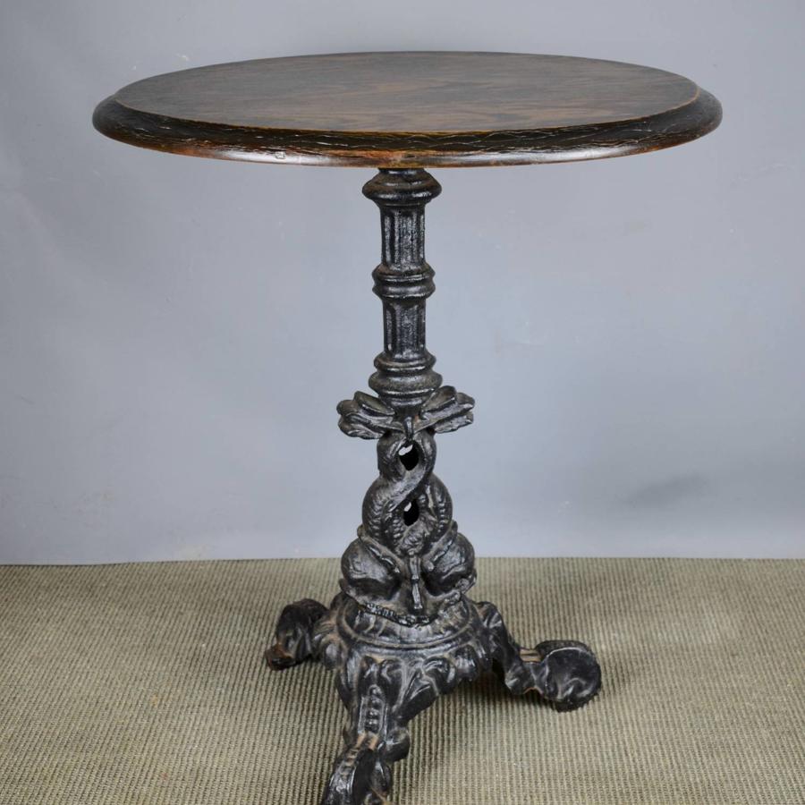 Cast Iron Tavern Table with Dolphin Base