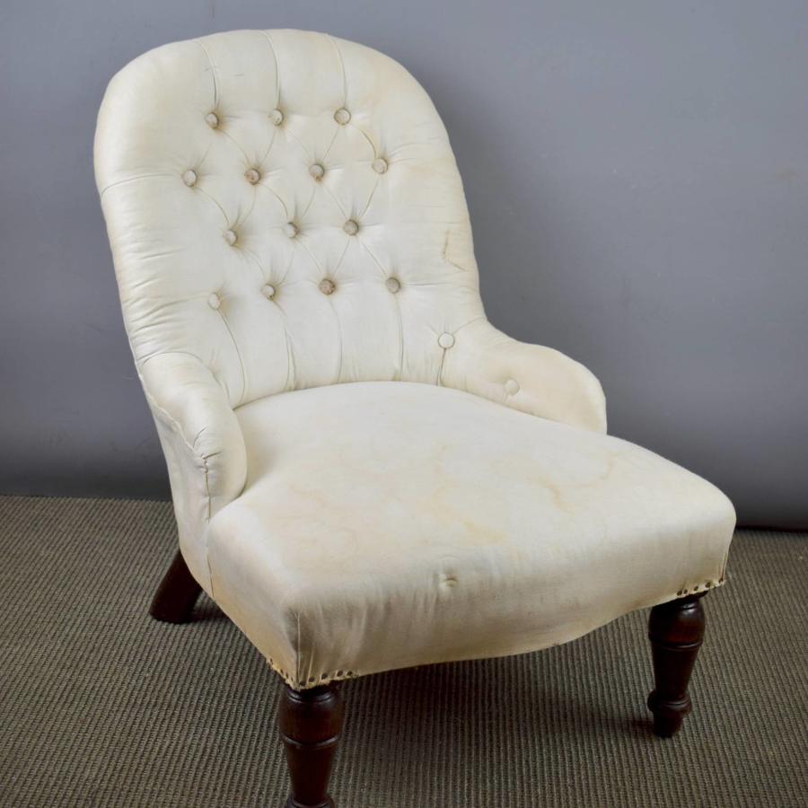 Victorian Child's Button Back Armchair