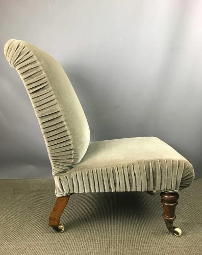 Victorian Nursing Chair in Sage Green Velvet