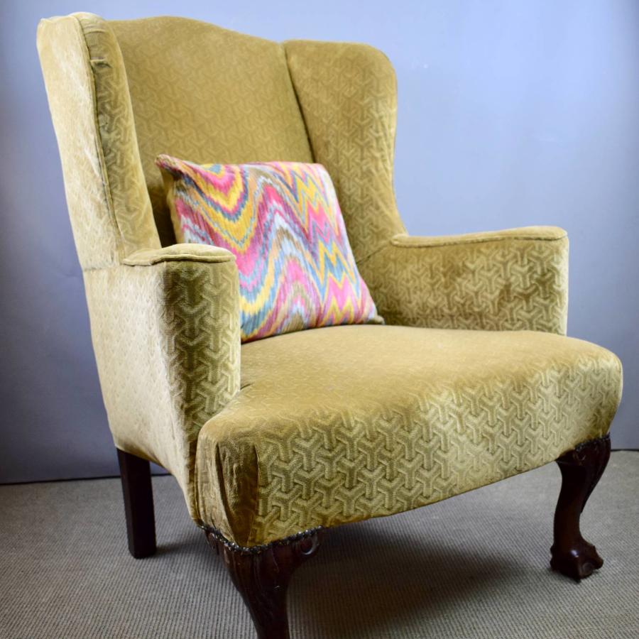 Antique Wingback Armchair in George I Style