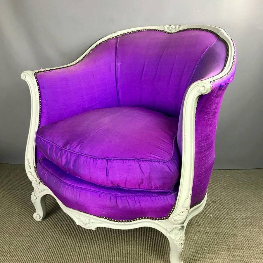 French Tub Back Armchair Louis XV Style Armchair
