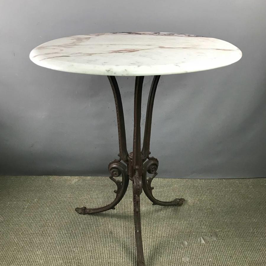 Cast Iron & Marble Occasional Table