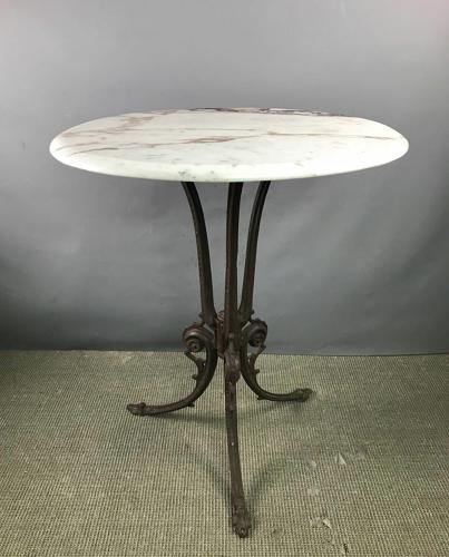 Cast Iron & Marble Occasional Table