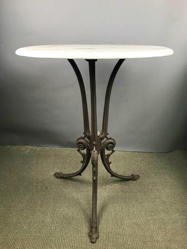 Cast Iron & Marble Occasional Table