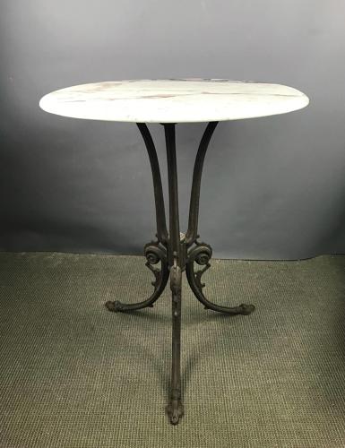 Cast Iron & Marble Occasional Table