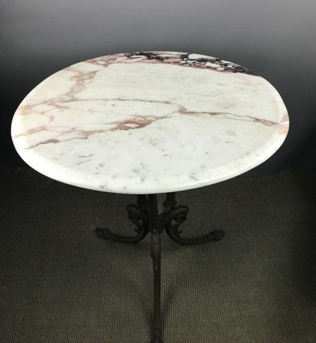Cast Iron & Marble Occasional Table