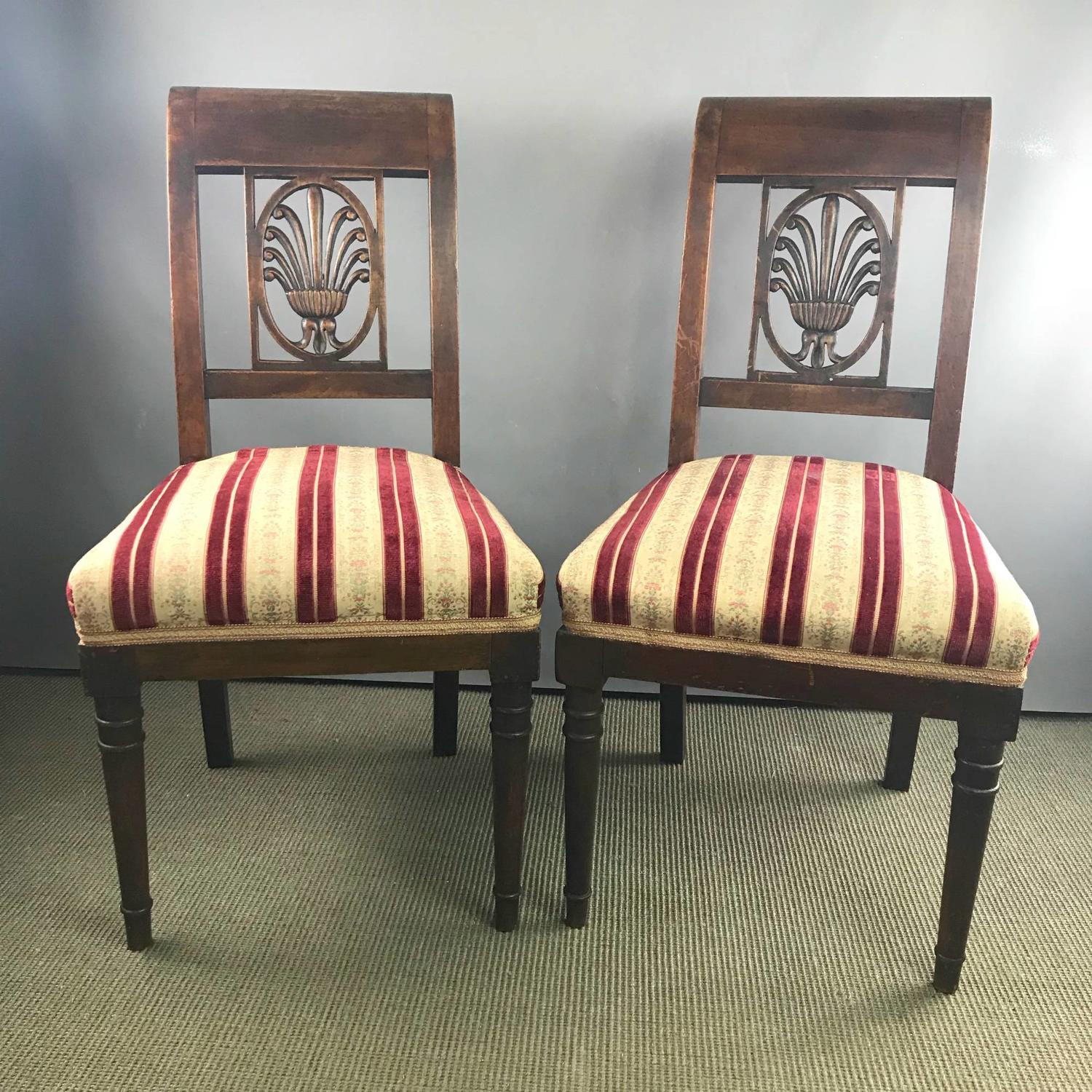Pair of Italian Biedermeir Side  Chairs