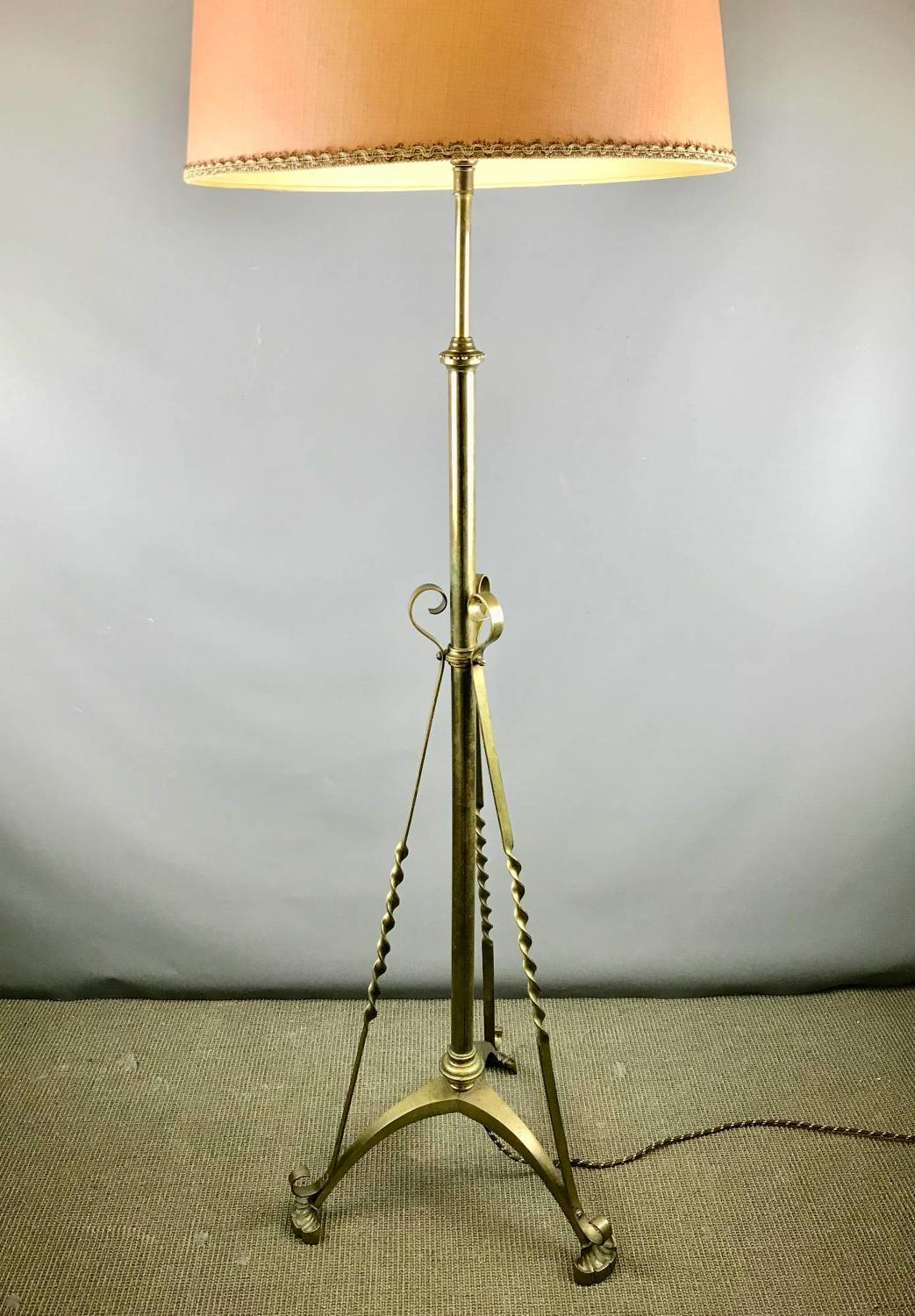 Antique Telescopic Brass Floor Lamp