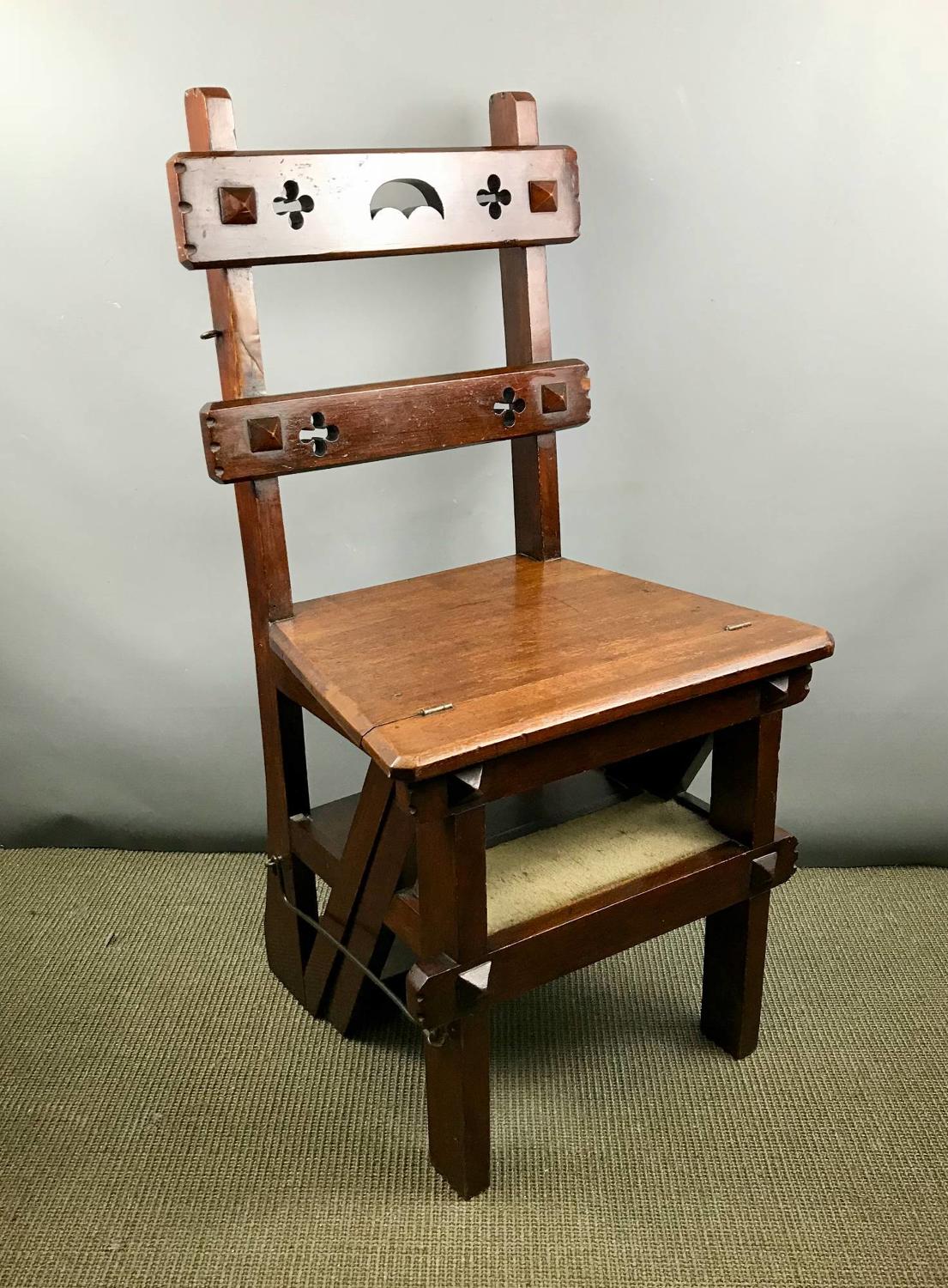 Victorian Mahogany Metamorphic Library Step / Chair