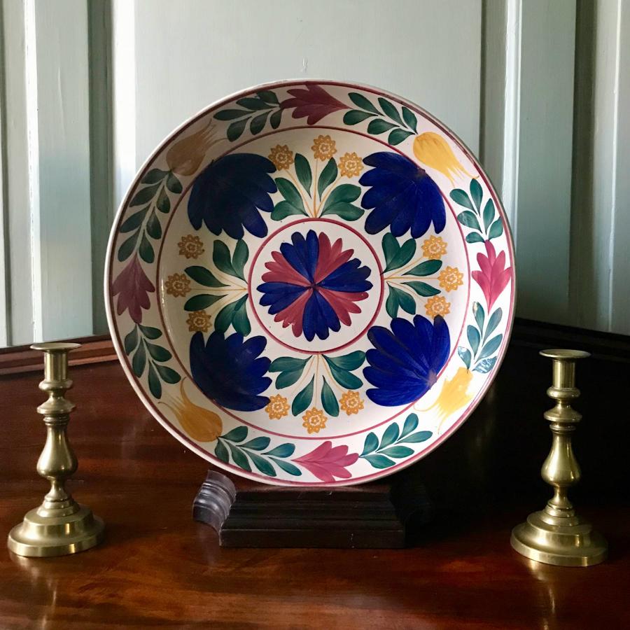 Continental Spongeware Charger / Shallow Bowl