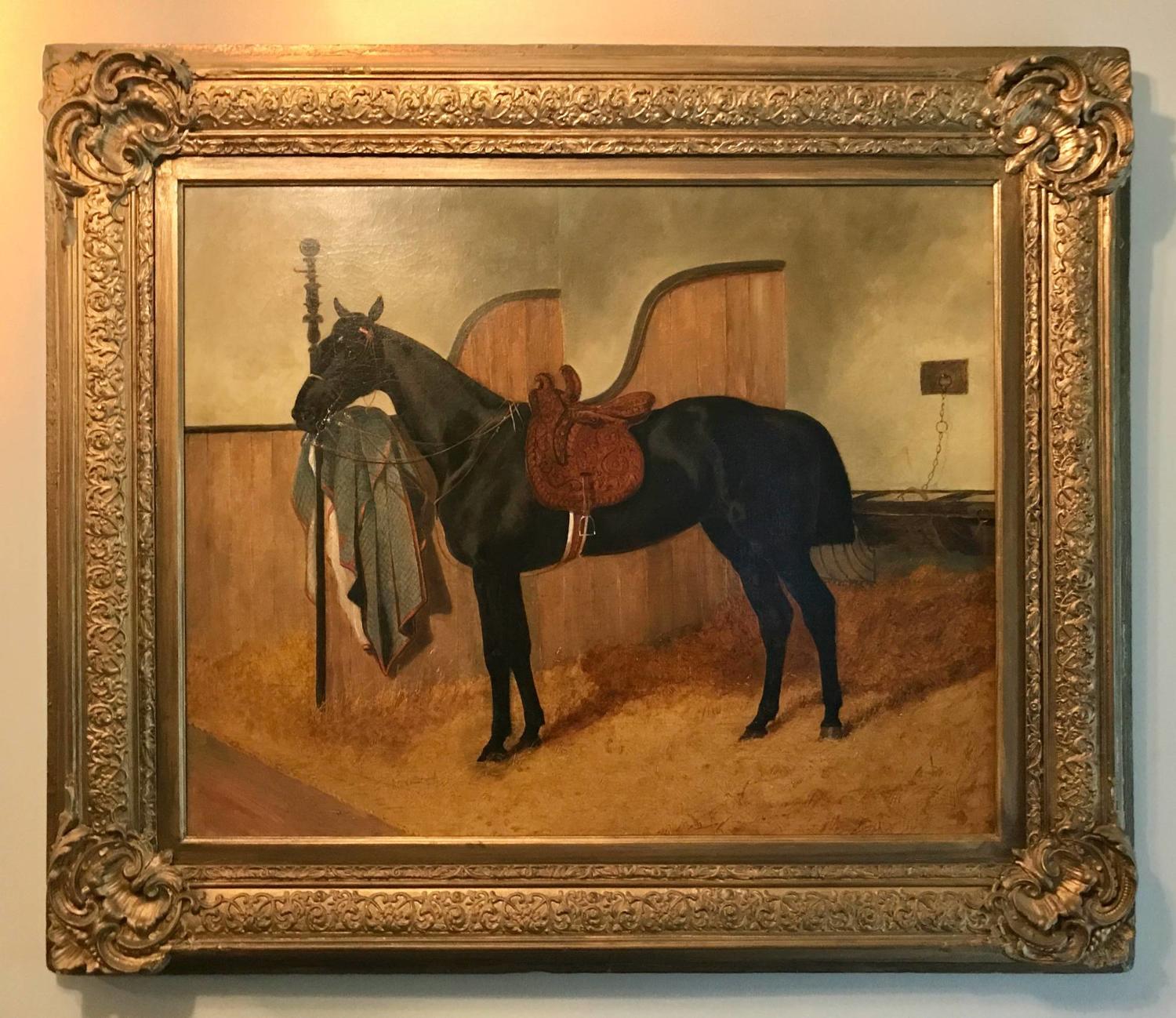 Benjamin Cam Norton Oil on Canvas of a Hunter