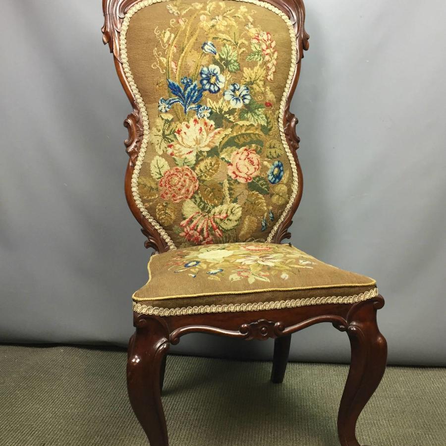 Victorian Woolwork Upholstered Nursing Chair