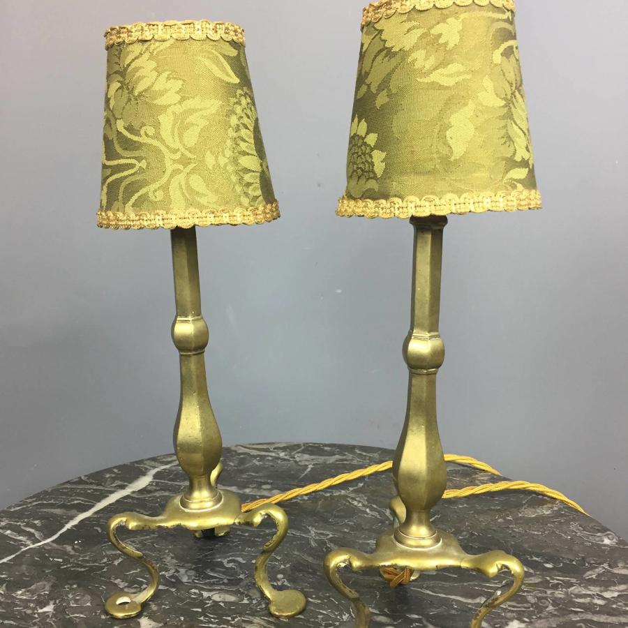 Pair of Edwardian Brass Pullman Lamps