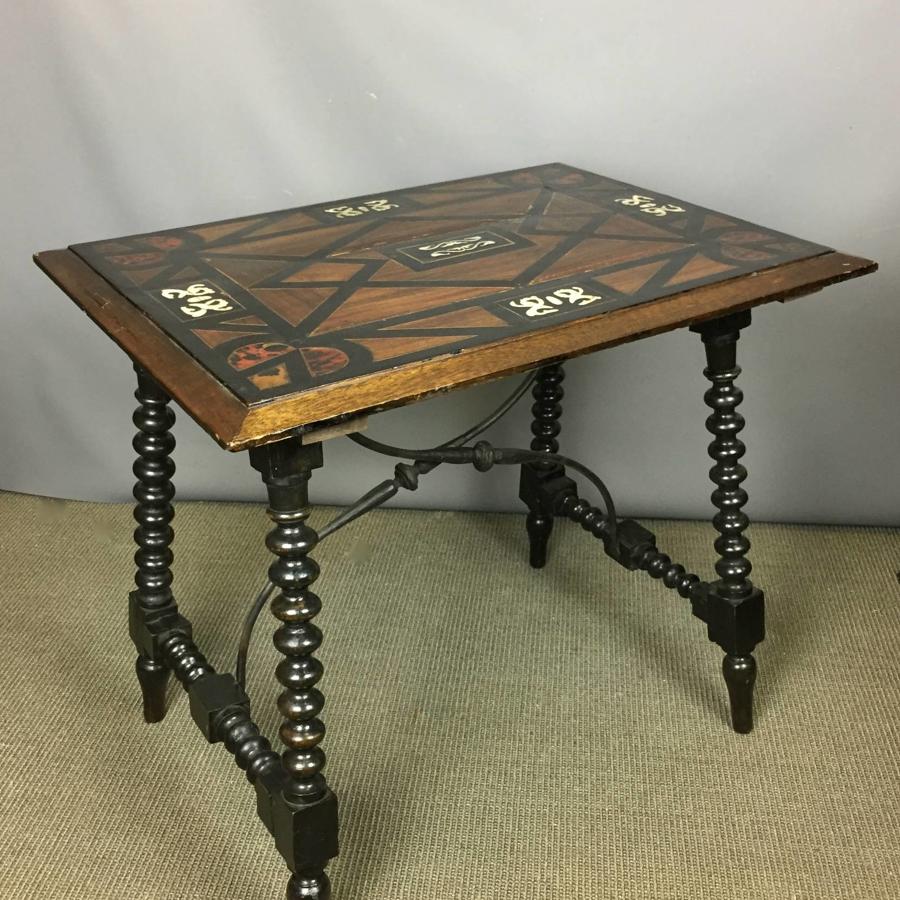 Hispano Moresque Spanish Inlaid Side Table