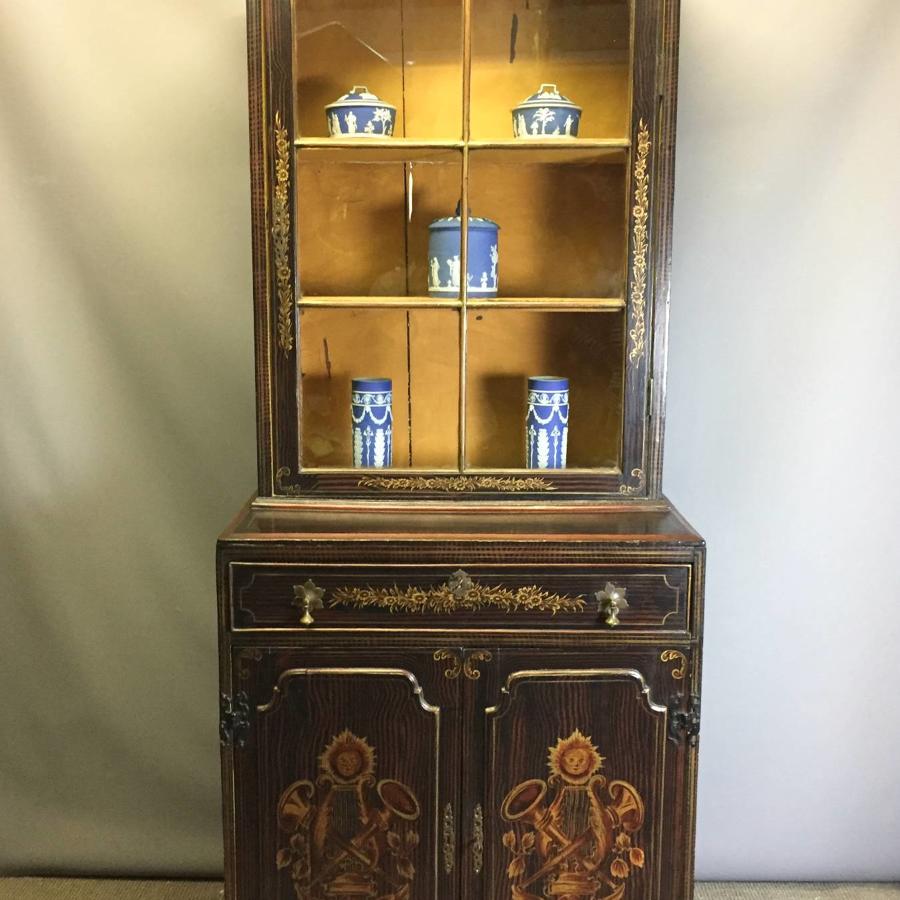 Decorative Faux Rosewood & Gilt Painted Cabinet