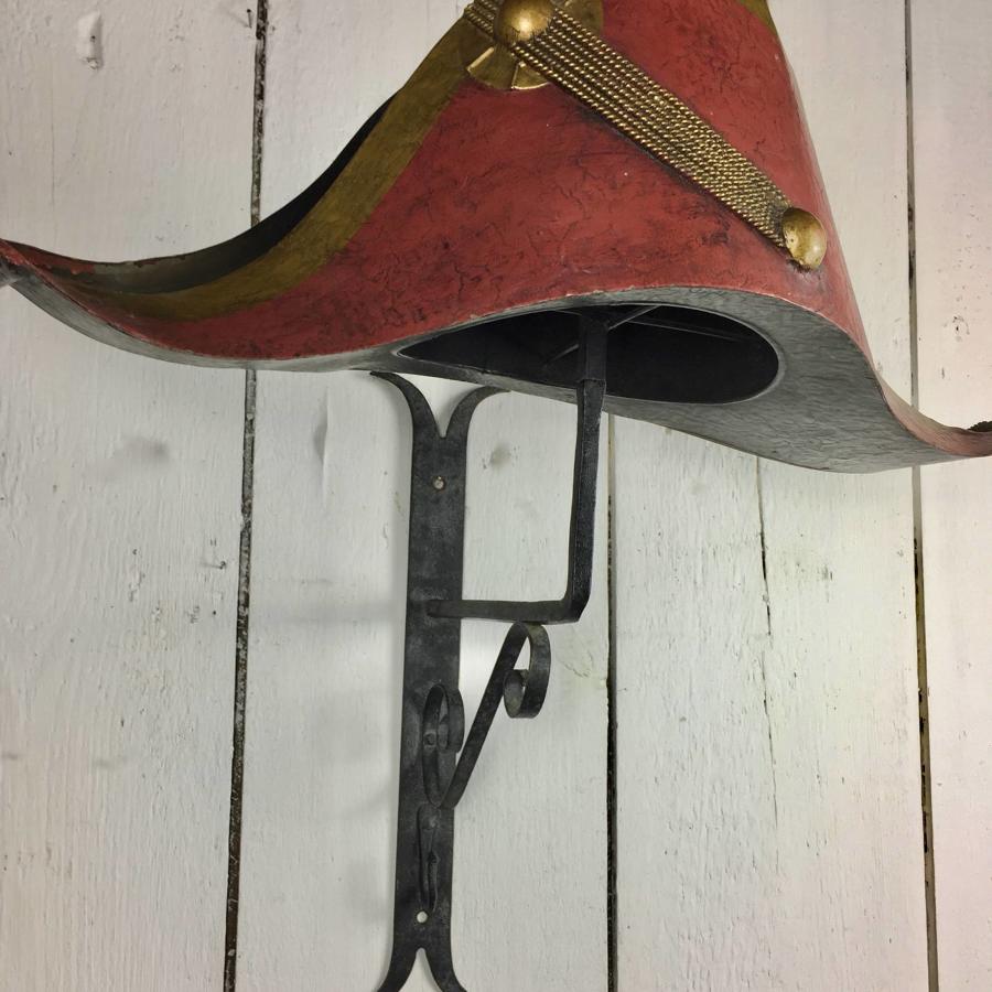 Painted Toleware Bicorn Hat Coat Hook