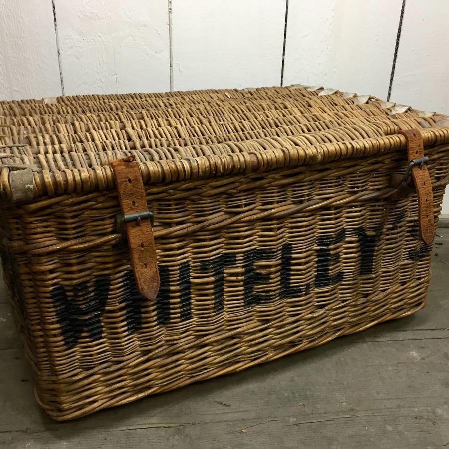 Vintage WHITELEY'S Wicker Laundry Basket