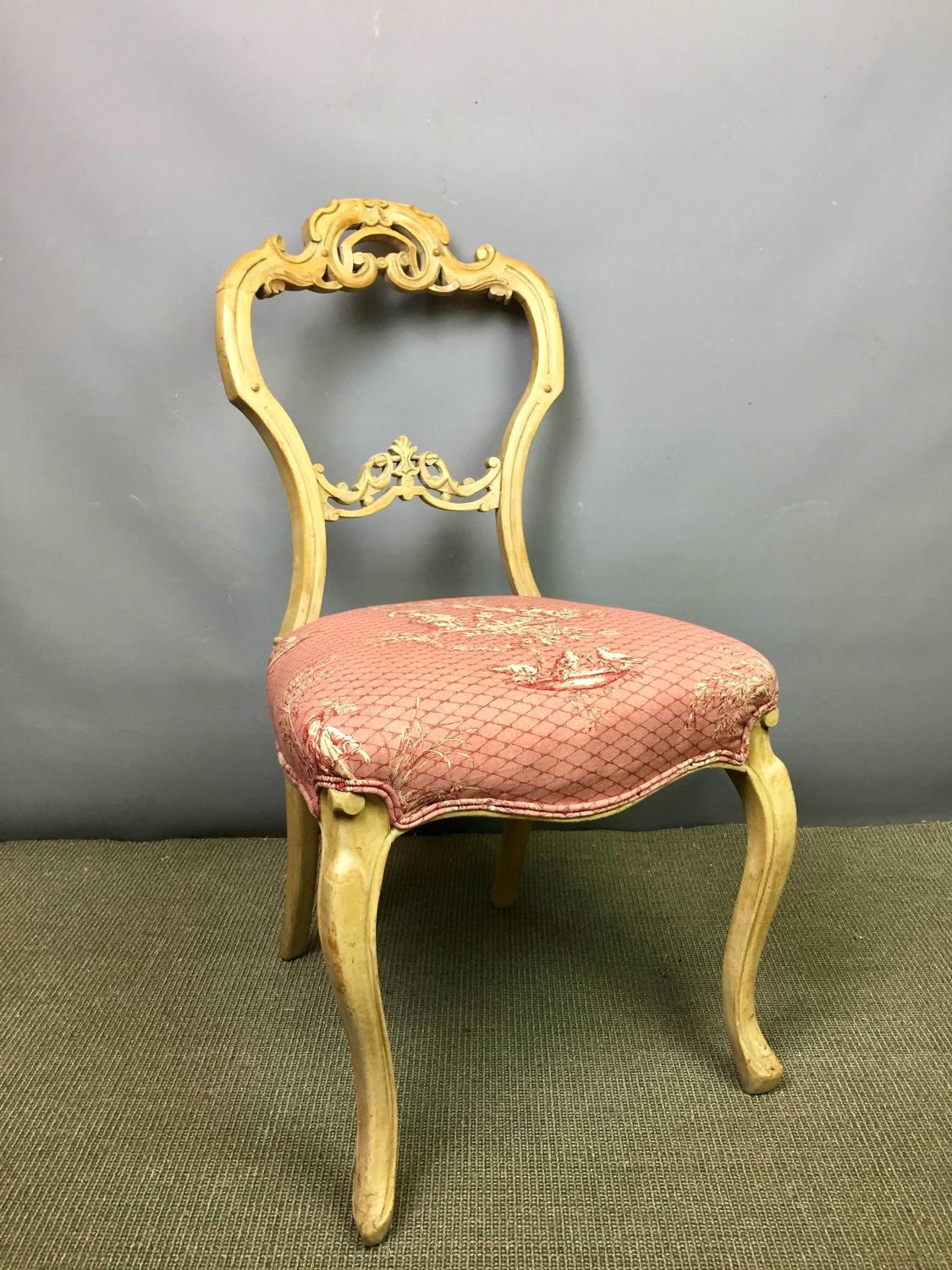 French Louis XV Style Toile de Jouy Boudoir Chair
