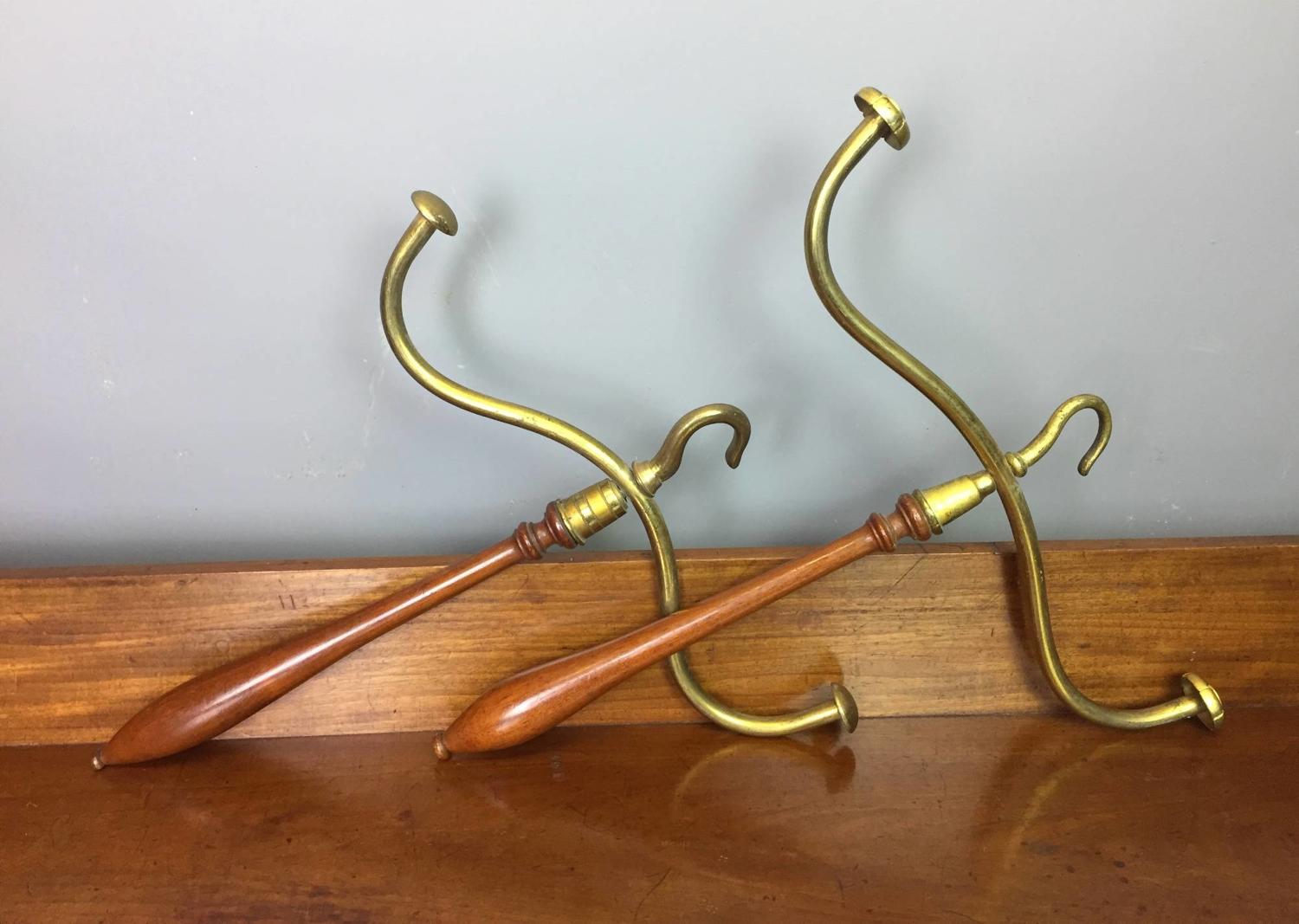 A Near Matching Pair of Barrister's Wig & Gown Hangers