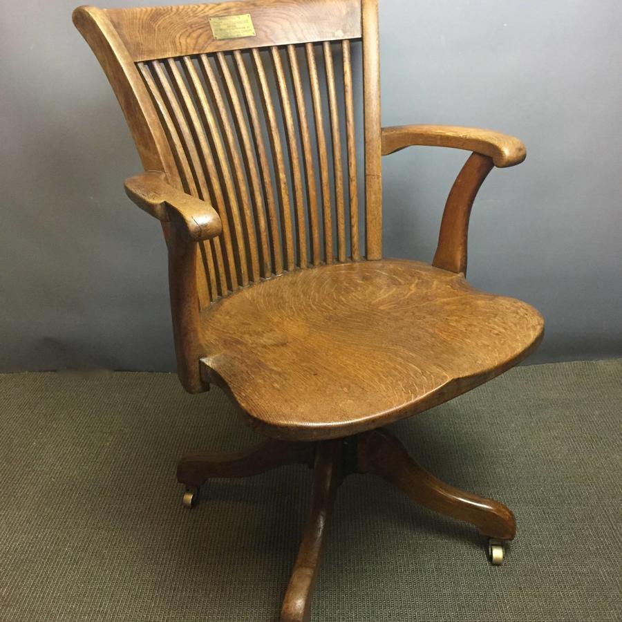 Edwardian Oak Swivel Office Chair