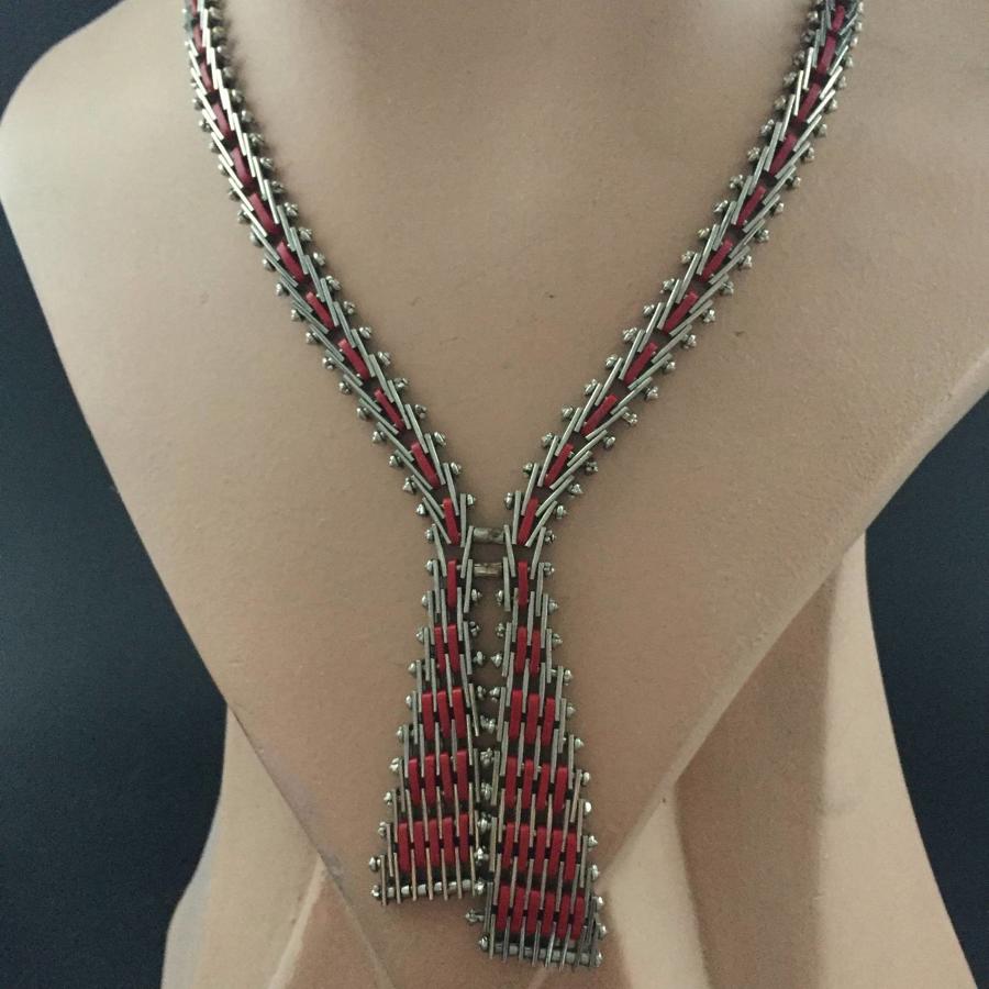 Art Deco Articulated Enamelled Necklace