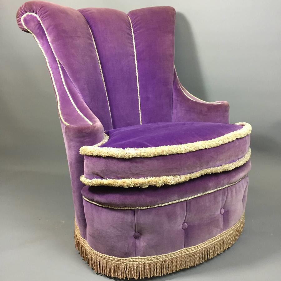 Purple Velvet Boudoir Chair