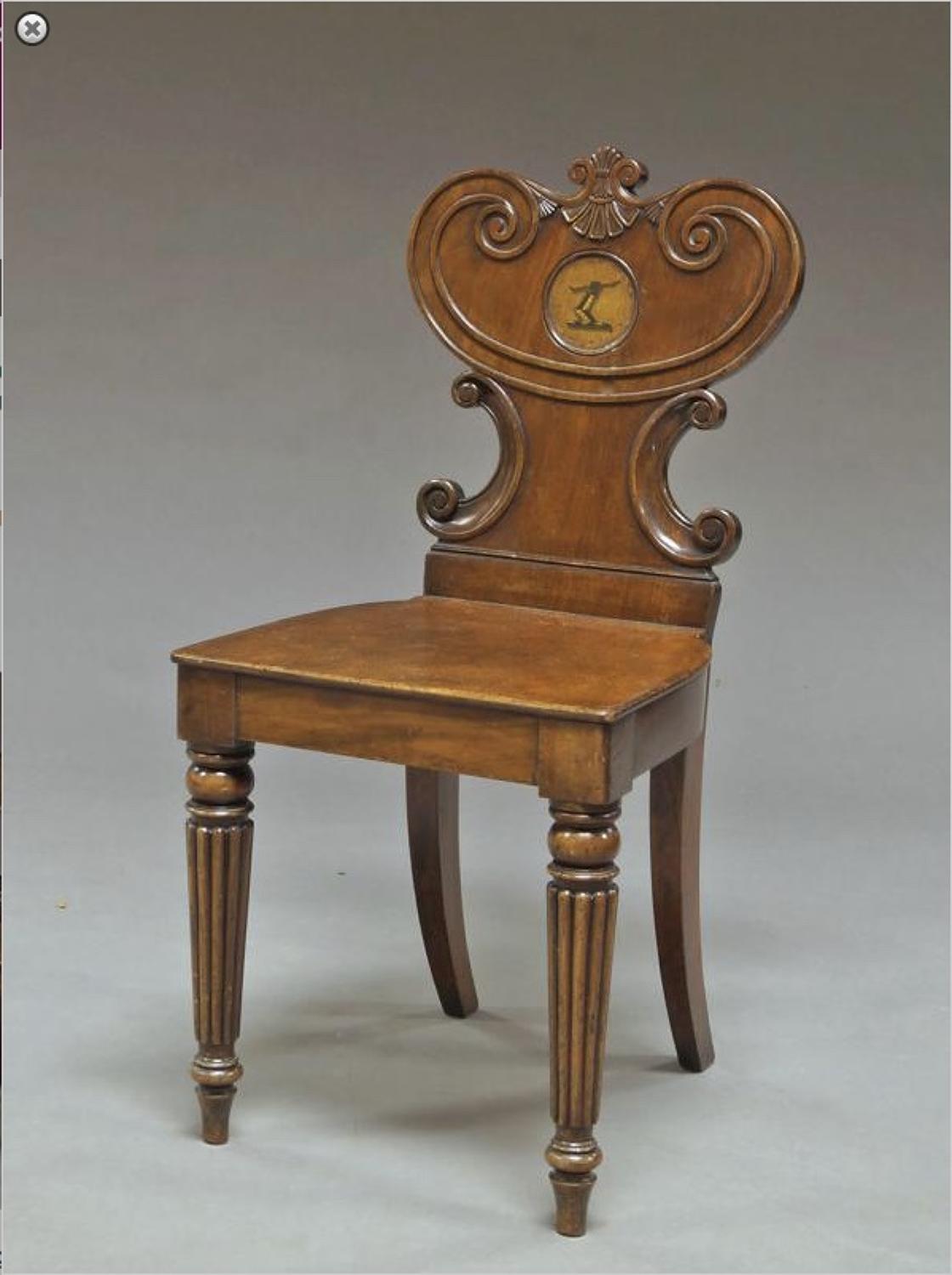 Regency Mahogany Hall Chair