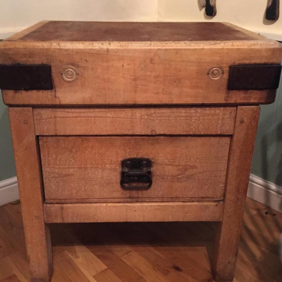 Antique Butcher's Block on Stand