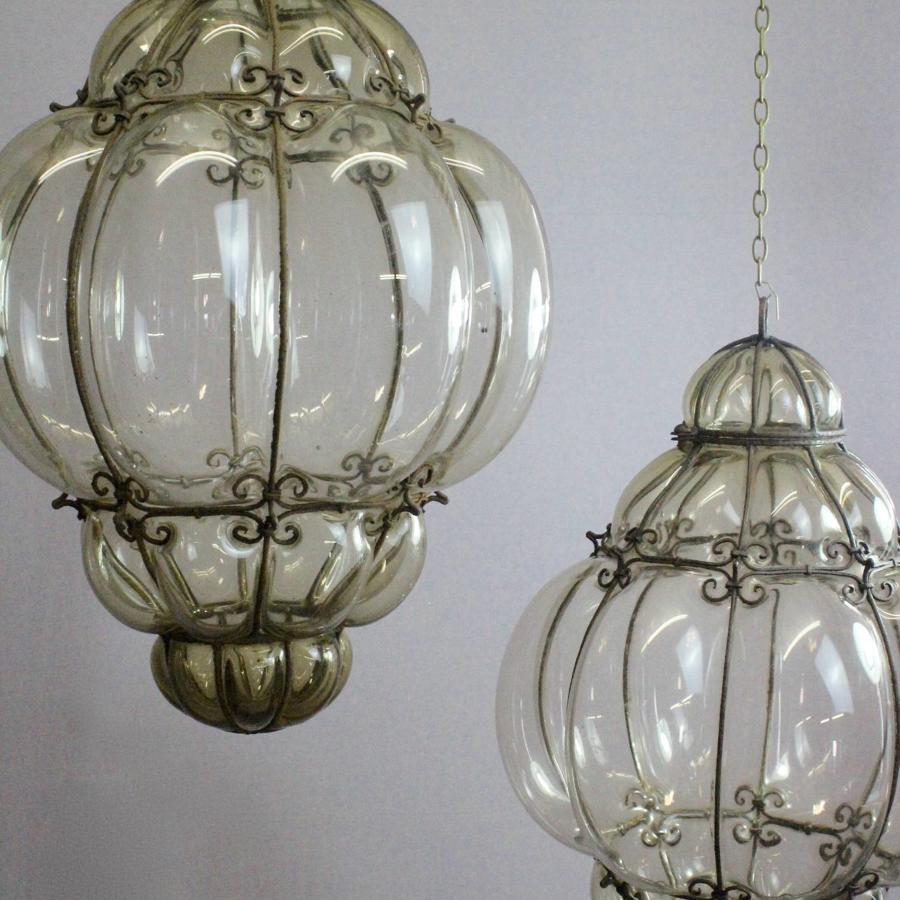 Large Pair of Venetian Glass Lanterns