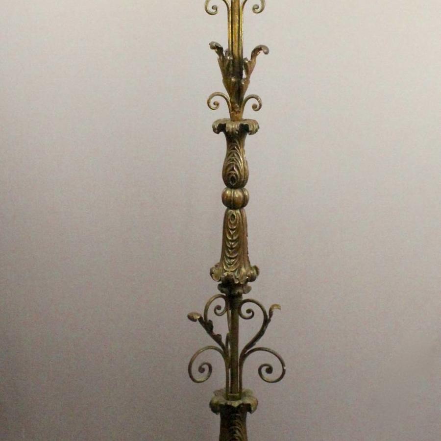 Giltwood and Wrought Iron Standard Lamp