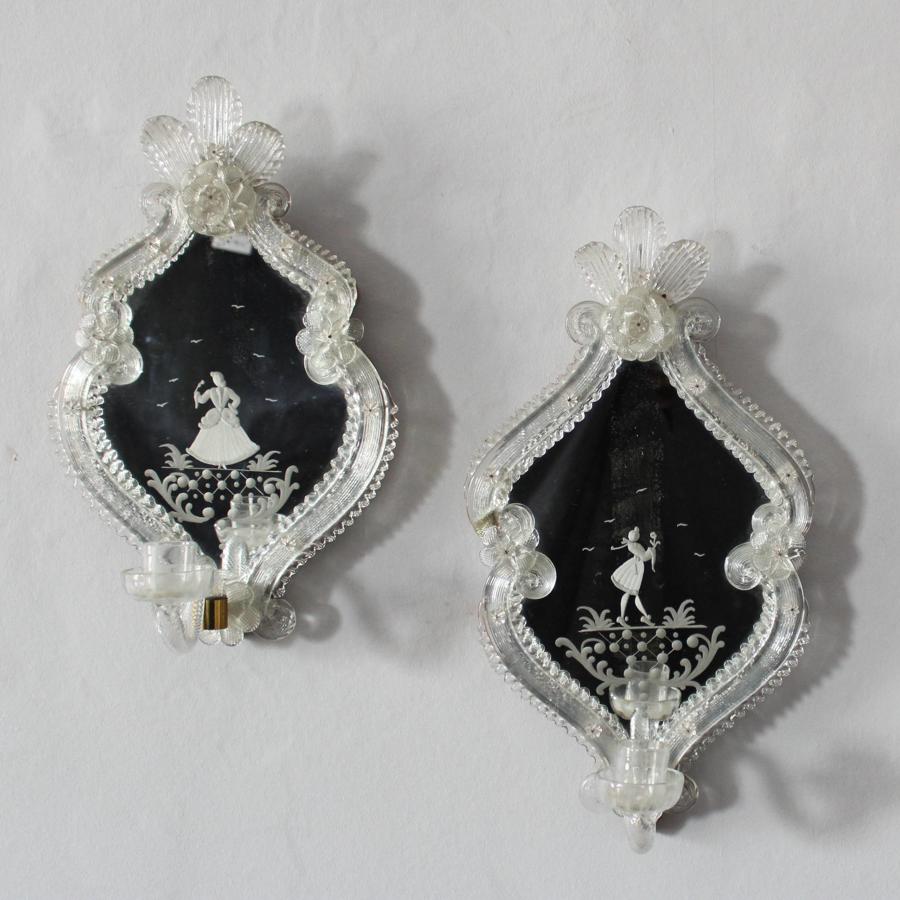 Venetian Mirror Glass Wall Sconces/ Lights