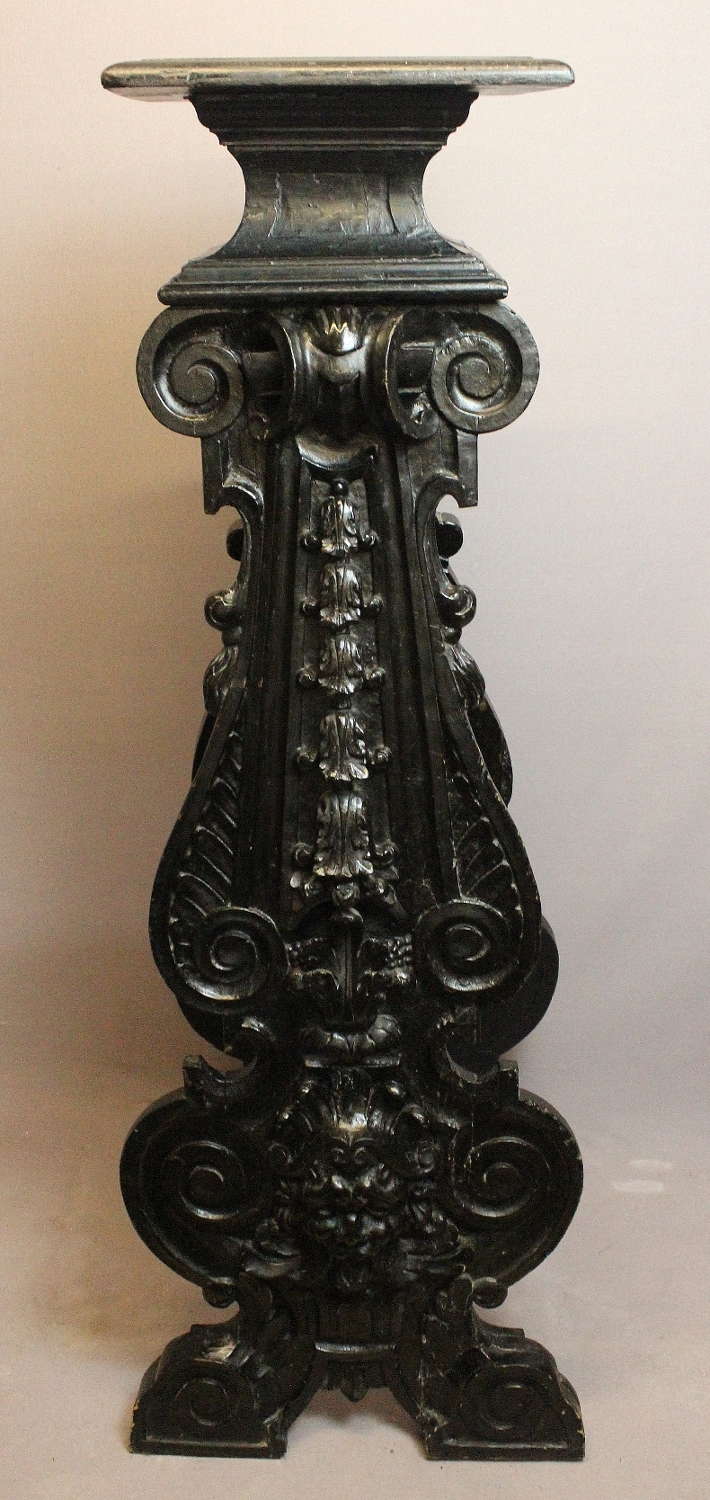 18th Century Italian Carved Sgabello Torchere