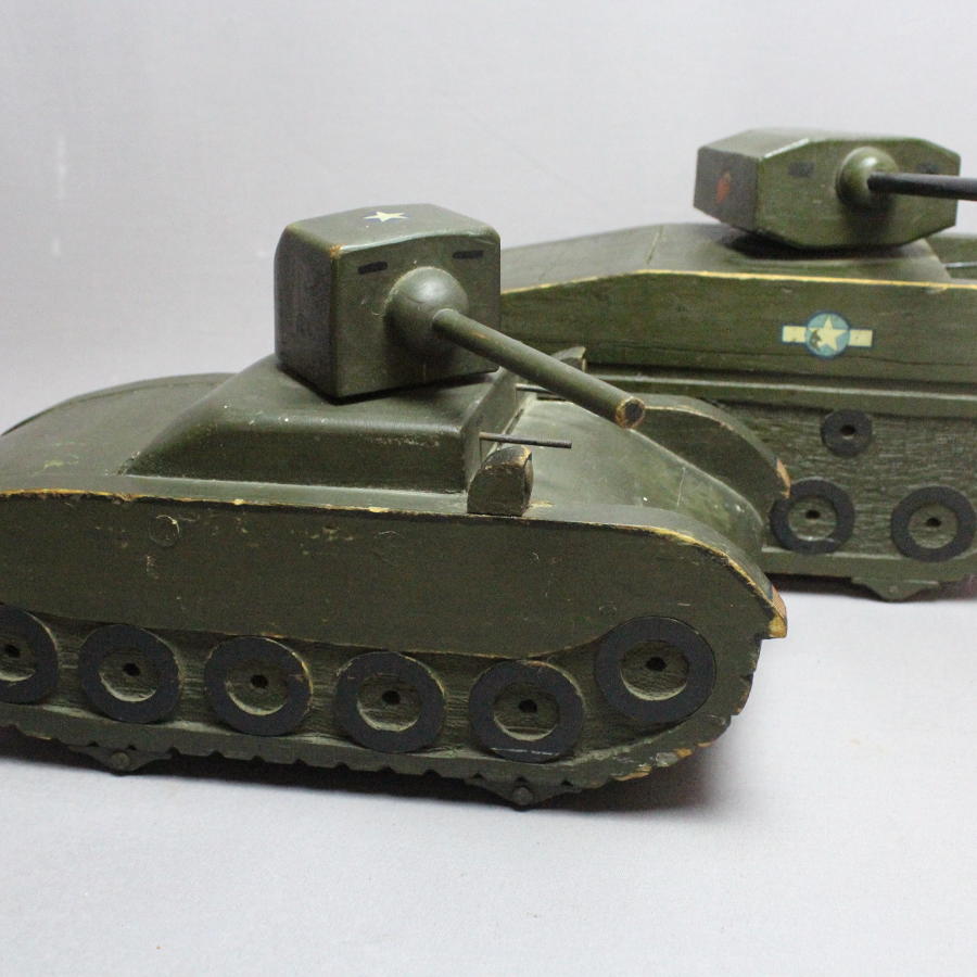 WWII Folk Art Naive Scratch Built Models of Tanks