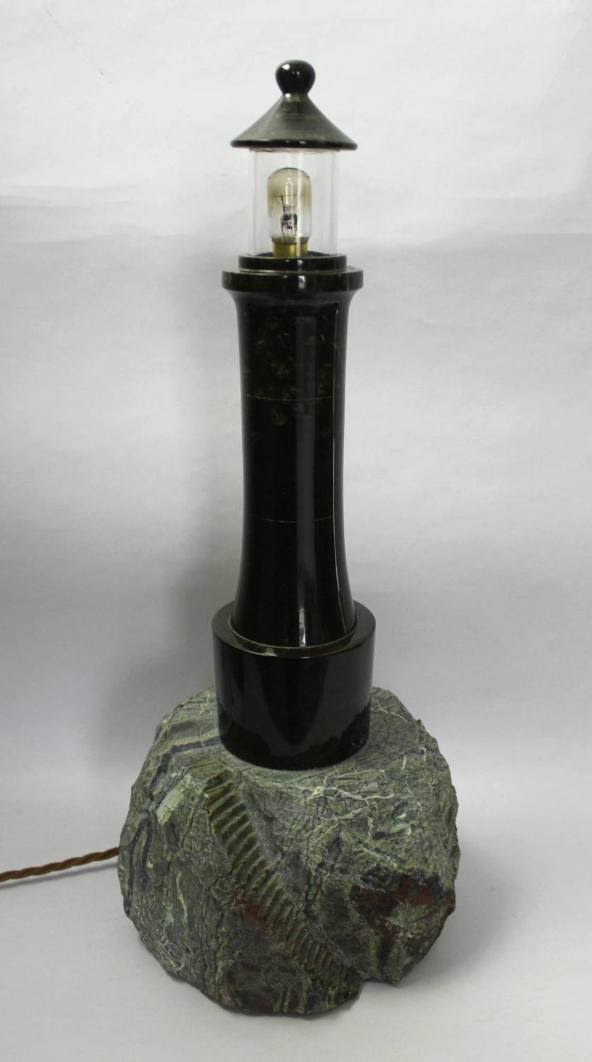 Cornish Serpentine Lighthouse Table Lamp
