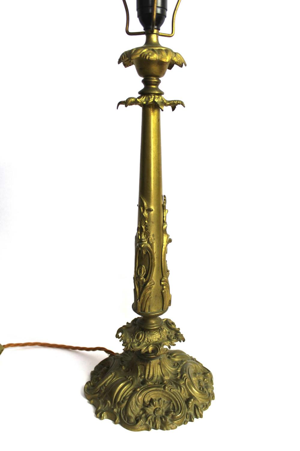 Antique Gilt Brass Table Lamp