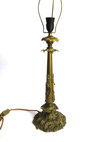 Antique Gilt Brass Table Lamp