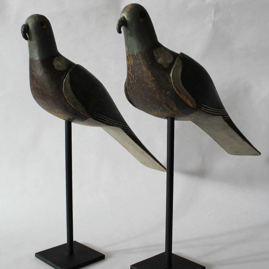 Antique Decoy Pigeons in Original Paint