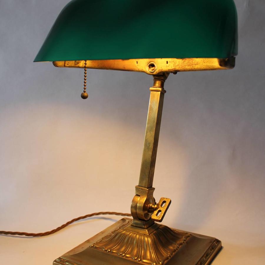 Emeralite Articulated Brass Bankers Lamp