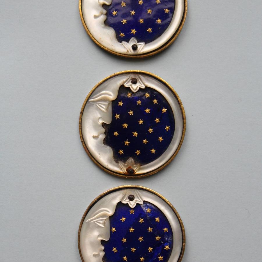 French Mother of Pearl & Enamel Buttons