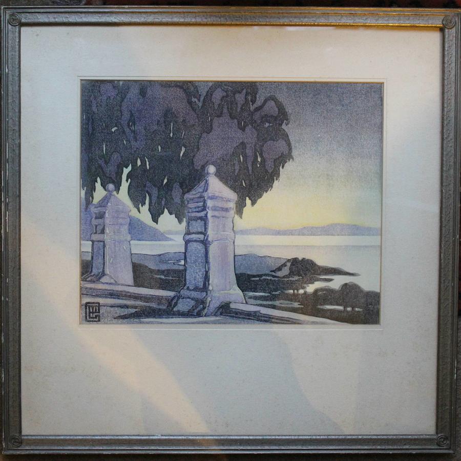 Marion Gill, Cape Sunset, South Africa, Woodblock Print