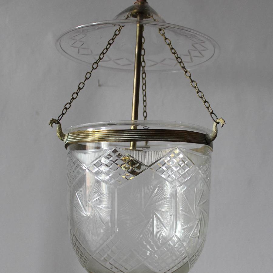 Brass Mounted Cut Glass Hundi Lantern