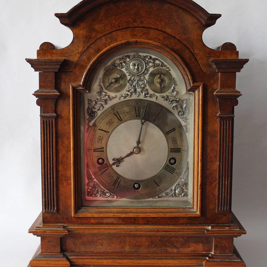 Burr Walnut Bracket Clock by Lenzkirch, Germany