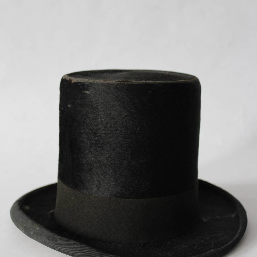 Antique Miniature Moleskin Top Hat
