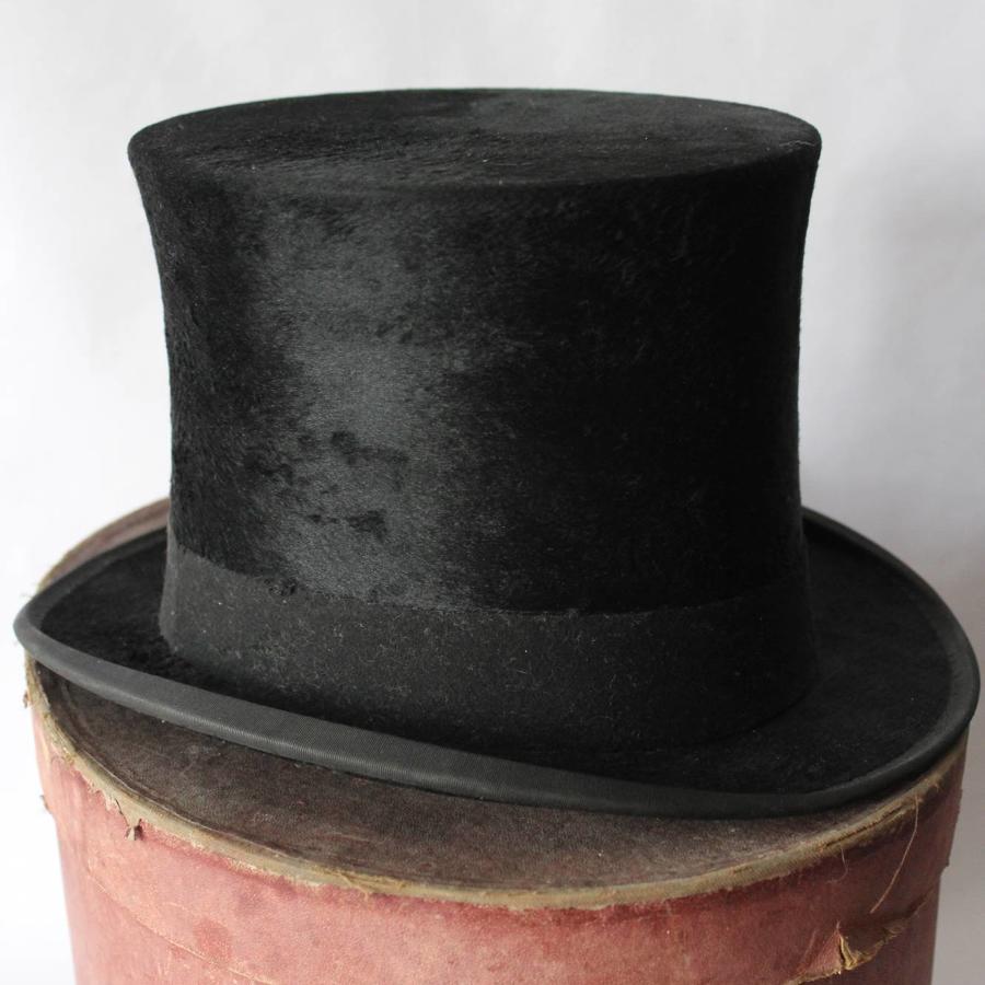 Antique 'Moleskin' Plush Silk Top Hat by Cuthbertson of London