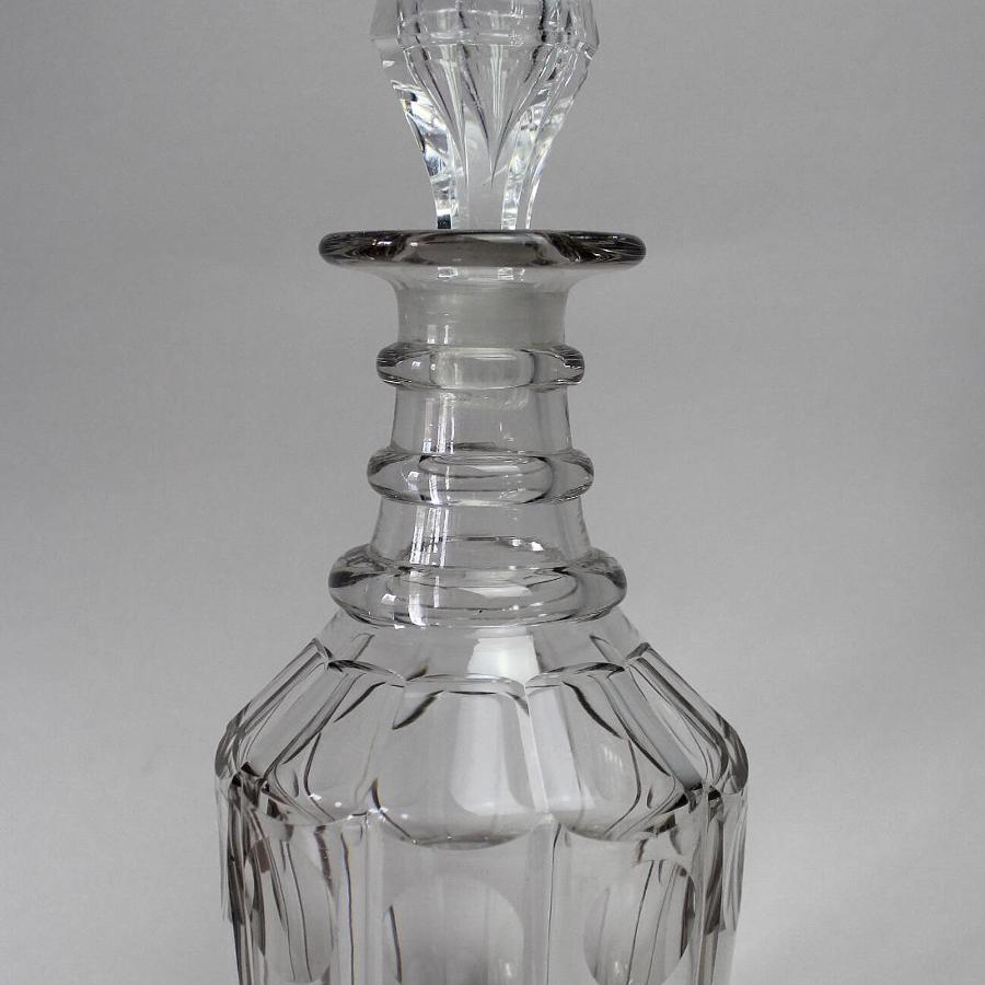 Early Victorian Cut Glass Decanter & Stopper