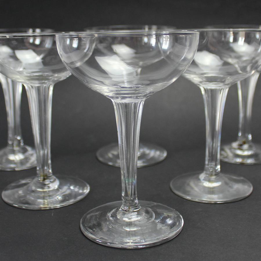 Set of Six Vintage Champagne Coupes / Glasses
