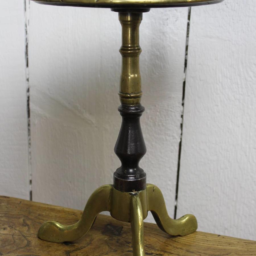 Miniature Georgian Tripod Table Brass & Steel Trivet
