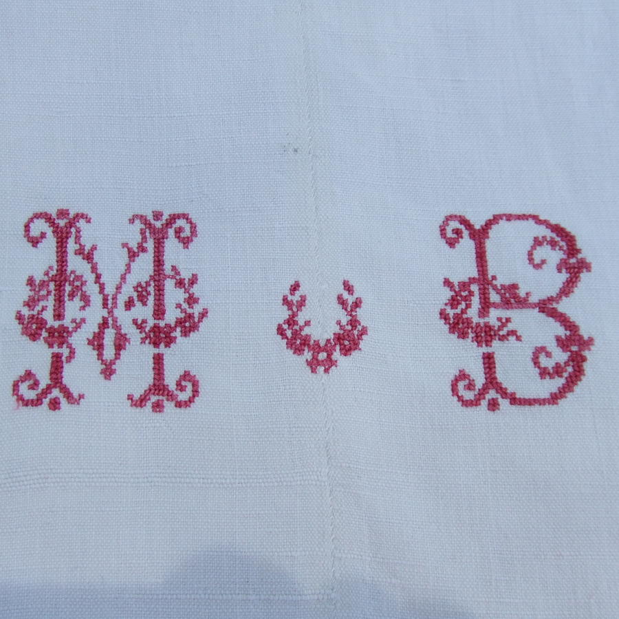 Antique French Monogrammed Dowry Sheet