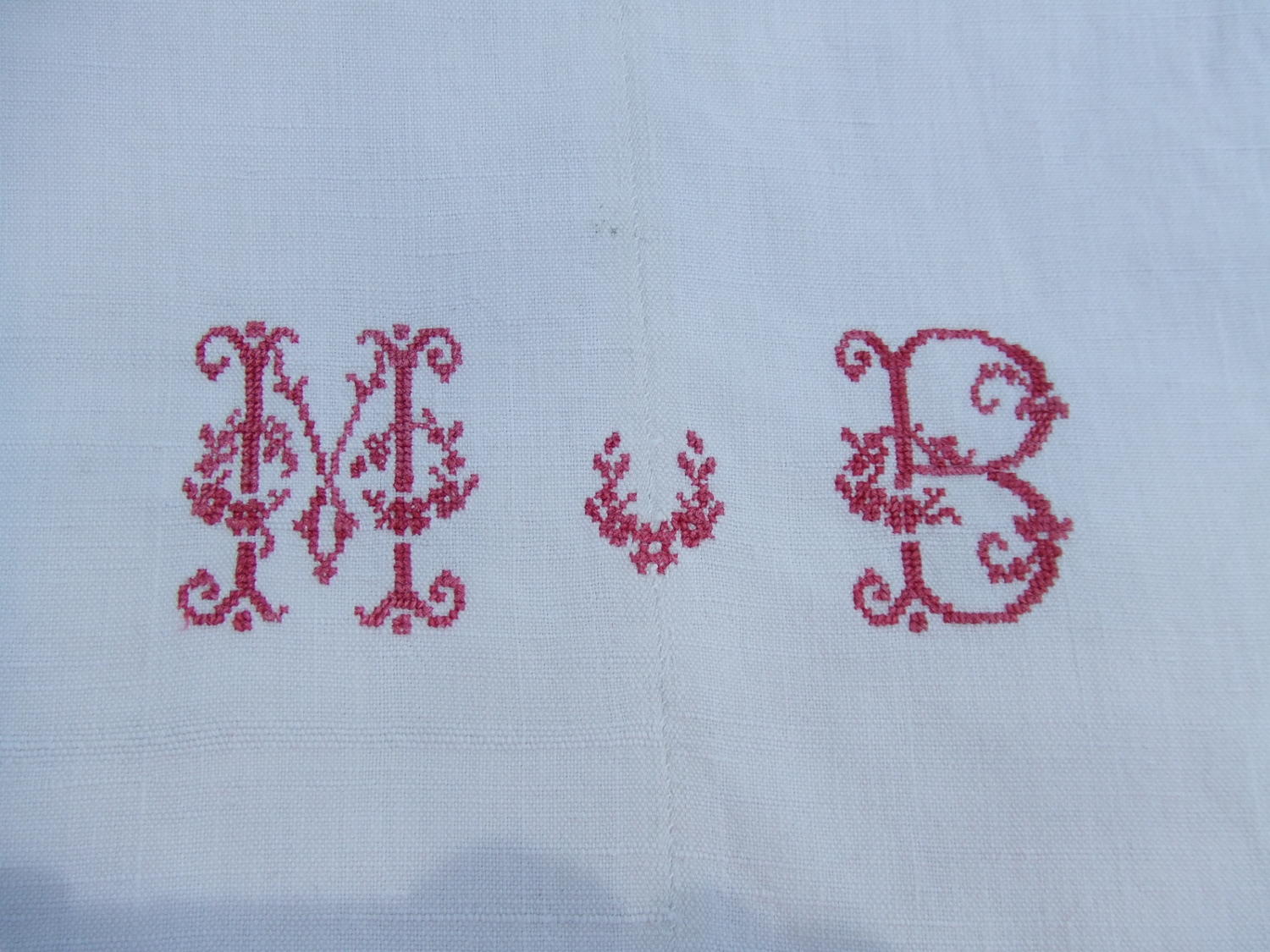 Antique French Monogrammed Dowry Sheet