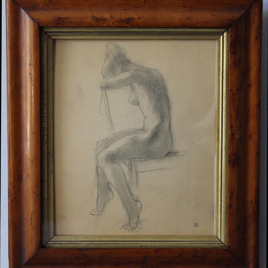 Charcoal Study of a Nude Girl